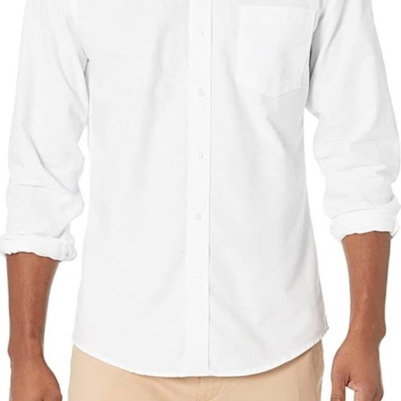 Xl | Essentials mens Slim-Fit | Long-Sleeve Solid Pocket Oxford - Picture 3 of 5